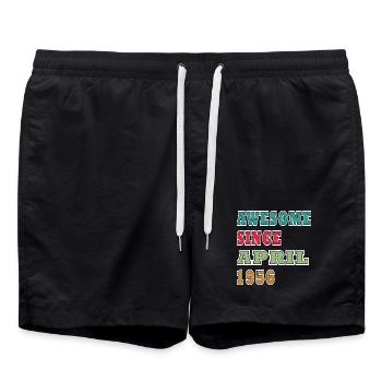 Awesome Since April 1956 - Badeshorts - Schwarz - Vorne - AI Model Male 185 light (185cm)