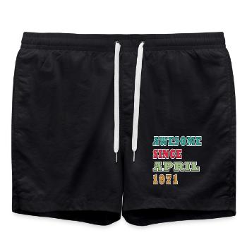 Awesome Seit April 1971 - Badeshorts - Schwarz - Vorne - AI Model Male 185 light (185cm)