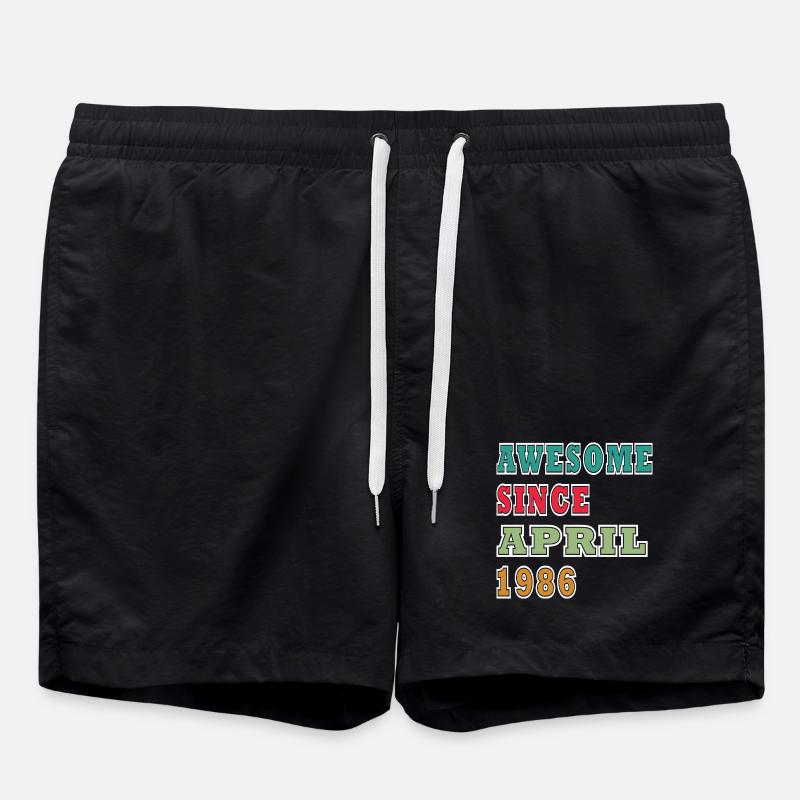 Colourful anniversary since April 1986 - Swim Trunks - black