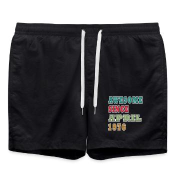 Awesome Since April 1976 - Badeshorts - Schwarz - Vorne - AI Model Male 185 light (185cm)