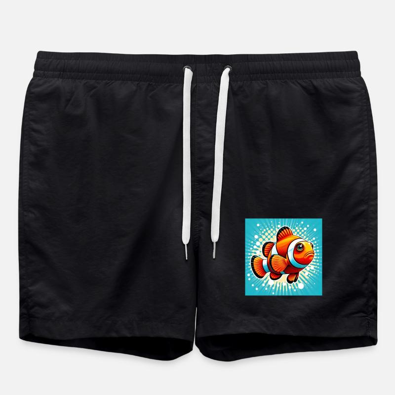 Clownfisch - Badeshorts - Schwarz
