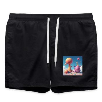 Amis de la planète pastel - Short de bain - noir - Devant - AI Model Male 185 light (185cm)