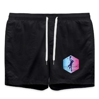 Basketball Girl Vintage - Swim Trunks - black - Front - AI Model Male 185 light (185cm)
