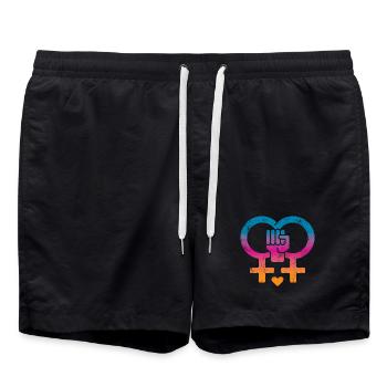 Frauenrechte Frauenpower - Badeshorts - Schwarz - Vorne - AI Model Male 185 light (185cm)
