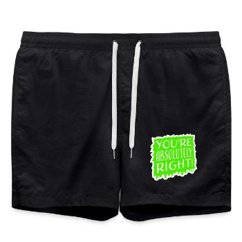 Tu as tout à fait raison, logo drôle d’IA sarcastique - Short de bain - noir - Devant - AI Model Male 185 light (185cm)