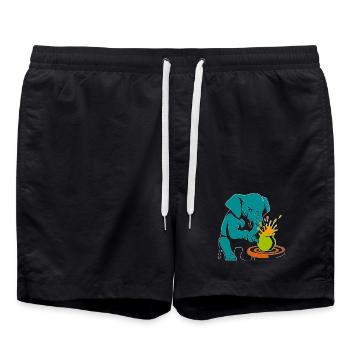Maître des Troncs - Anarchie de l’Émail - Short de bain - noir - Devant - AI Model Male 185 light (185cm)
