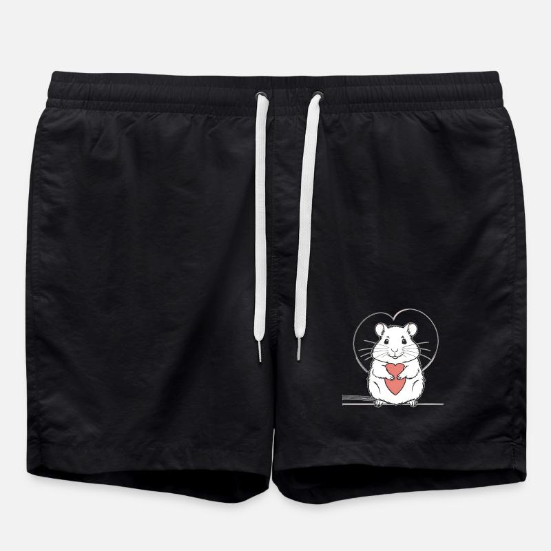 Heart Hamster Love Design - Short de bain - noir