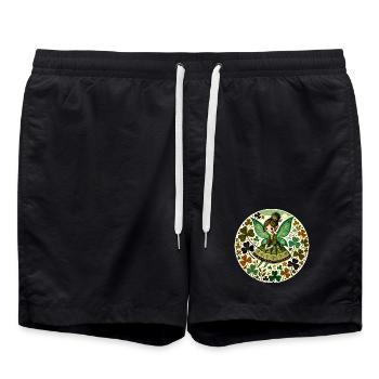 Emerald Fairy Clover Garden - Swim Trunks - black - Front - AI Model Male 185 light (185cm)