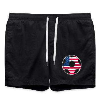 Soccer_team_USA - Badeshorts - Schwarz - Vorne - AI Model Male 185 light (185cm)