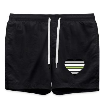 Drapeau de la fierté Cœur · Agenre - Short de bain - noir - Devant - AI Model Male 185 light (185cm)