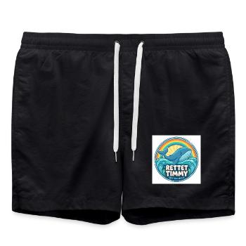 Rettet Timmy – Save Our Whale - Badeshorts - Schwarz - Vorne - AI Model Male 185 light (185cm)