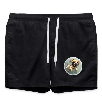 Sprinteur de carlin qui couine - Short de bain - noir - Devant - AI Model Male 185 light (185cm)