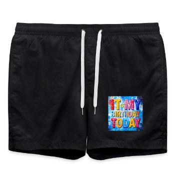 It Is My Birthday Today - Swim Trunks - black - Front - AI Model Male 185 light (185cm)
