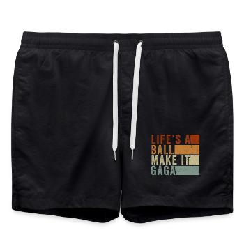 Life's a Ball Make It Gaga - Swim Trunks - black - Front - AI Model Male 185 light (185cm)