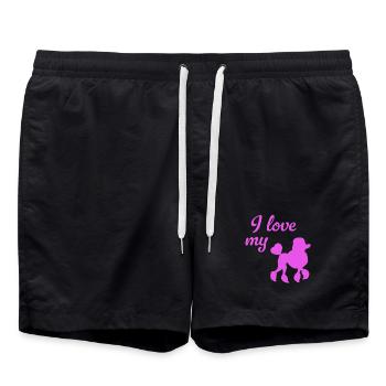 Poodle Pink Dogs Bello Walk Love Dog Owner Fan - Swim Trunks - black - Front - AI Model Male 185 light (185cm)