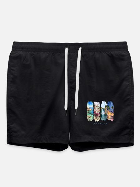 Antalya Design – Turkey Summer Holiday Motif - Swim Trunks - black