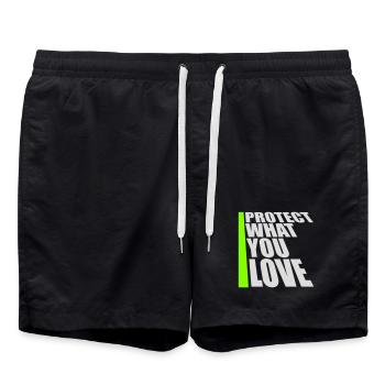 Déclaration de protection de la nature Protéger ce que vous aimez Logo de la Déclaration de Protection de la Nature - Short de bain - noir - Devant - AI Model Male 185 light (185cm)
