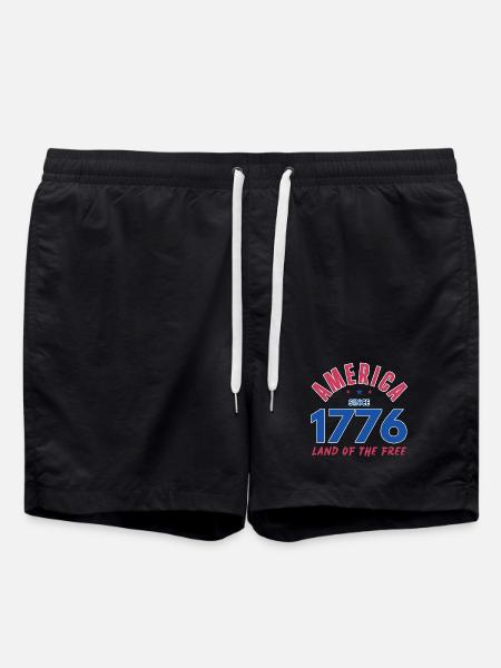 AMERICA 1776 LAND OF THE FREE - Swim Trunks - black