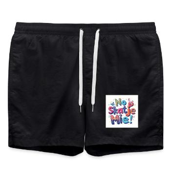 Nein, schlittschuh mich! - Badeshorts - Schwarz - Vorne - AI Model Male 185 light (185cm)