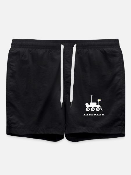 Expeditionrover Illustration Mars - Badeshorts - Schwarz
