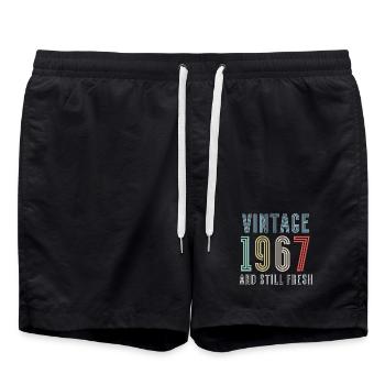 Vintage 1967 - Swim Trunks - black - Front - AI Model Male 185 light (185cm)