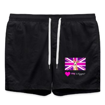 PURPLEWHIPPET (Texte blanc, Vibrant) - Short de bain - noir - Devant - AI Model Male 185 light (185cm)