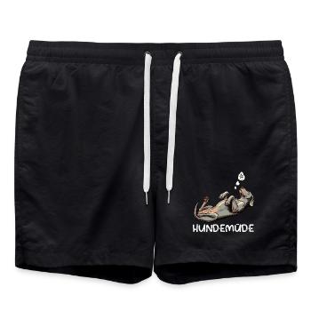 Hundemüde Weimaraner Weimaranerhalter Silbergeist - Badeshorts - Schwarz - Vorne - AI Model Male 185 light (185cm)
