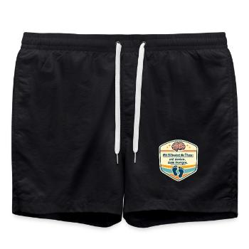 Mit 30: Denken vor Bewegung - Badeshorts - Schwarz - Vorne - AI Model Male 185 light (185cm)