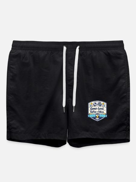 Gamer-Level Kaffee Fokus Patch - Badeshorts - Schwarz