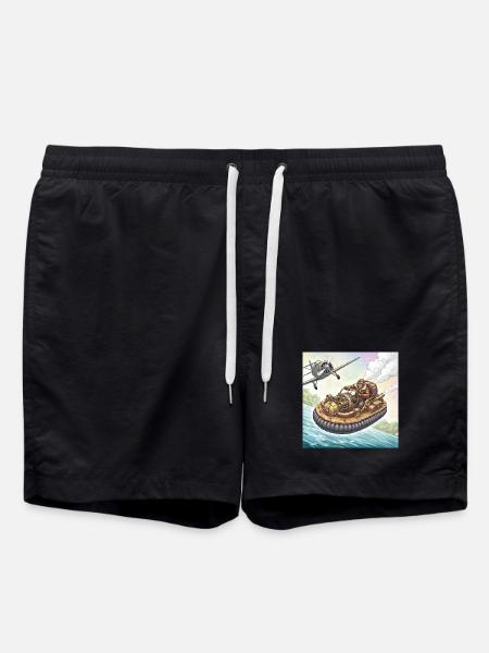 Steampunk-Luftboot-Flussjagd - Badeshorts - Schwarz