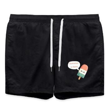 Summer Is Here - Swim Trunks - black - Front - AI Model Male 185 light (185cm)