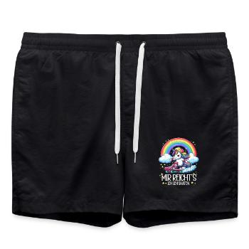 Skate Einhorn - Badeshorts - Schwarz - Vorne - AI Model Male 185 light (185cm)