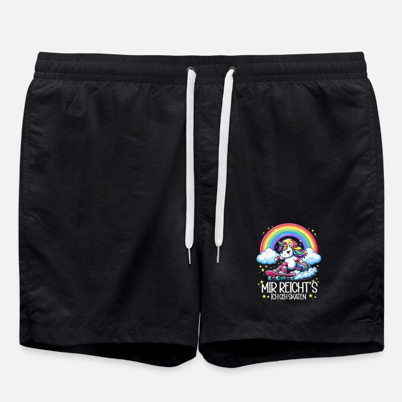 Skate Einhorn - Badeshorts - Schwarz