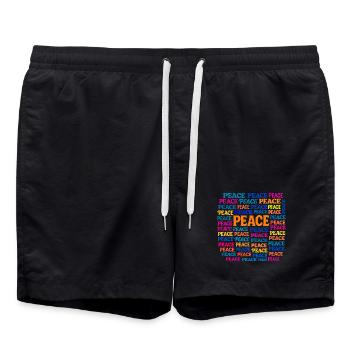 Peace - Swim Trunks - black - Front - AI Model Male 185 light (185cm)