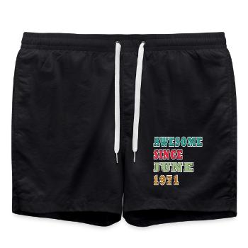Awesome Seit Juni 1971 - Badeshorts - Schwarz - Vorne - AI Model Male 185 light (185cm)