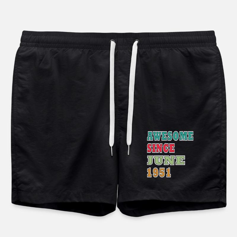 Retro 1951 June Layout - Swim Trunks - black