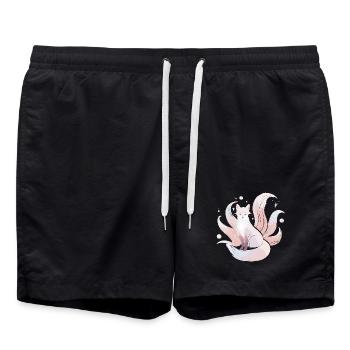 Neunschwänziger Fuchs - Sanfte Magie - Badeshorts - Schwarz - Vorne - AI Model Male 185 light (185cm)