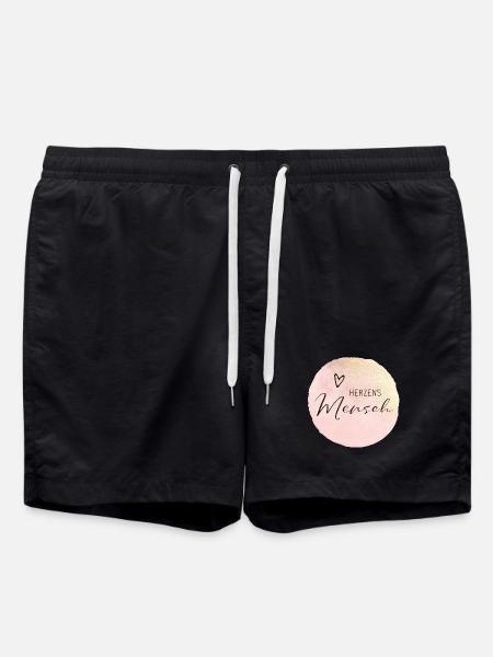 Herzensmensch - Badeshorts - Schwarz