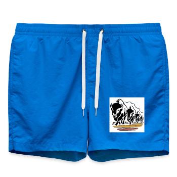 Büffelhorde in Bewegung - Badeshorts - Cobalt blue - Vorne