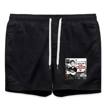 „Suchen Sie etwas? – Nein, ich trainiere nur meine - Badeshorts - Schwarz - Vorne - AI Model Male 185 light (185cm)
