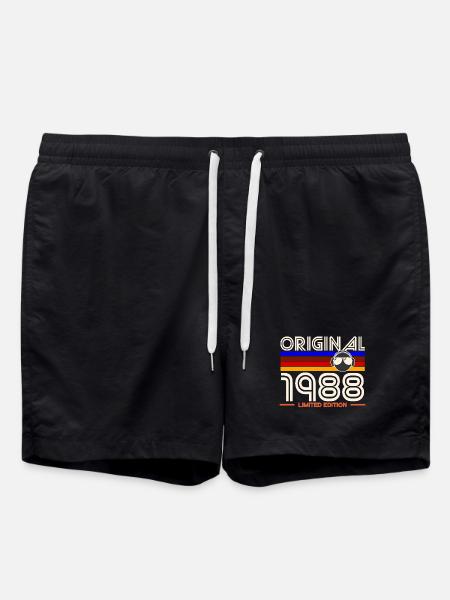1988 Rétro Vinyle Casque Édition - Short de bain - noir