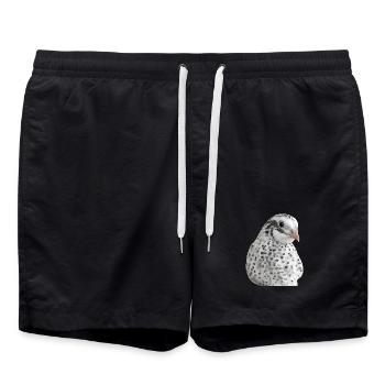 Portrait de la caille des neiges - Short de bain - noir - Devant - AI Model Male 185 light (185cm)