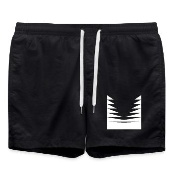 Triangles Pattern design - Swim Trunks - black - Front - AI Model Male 185 light (185cm)