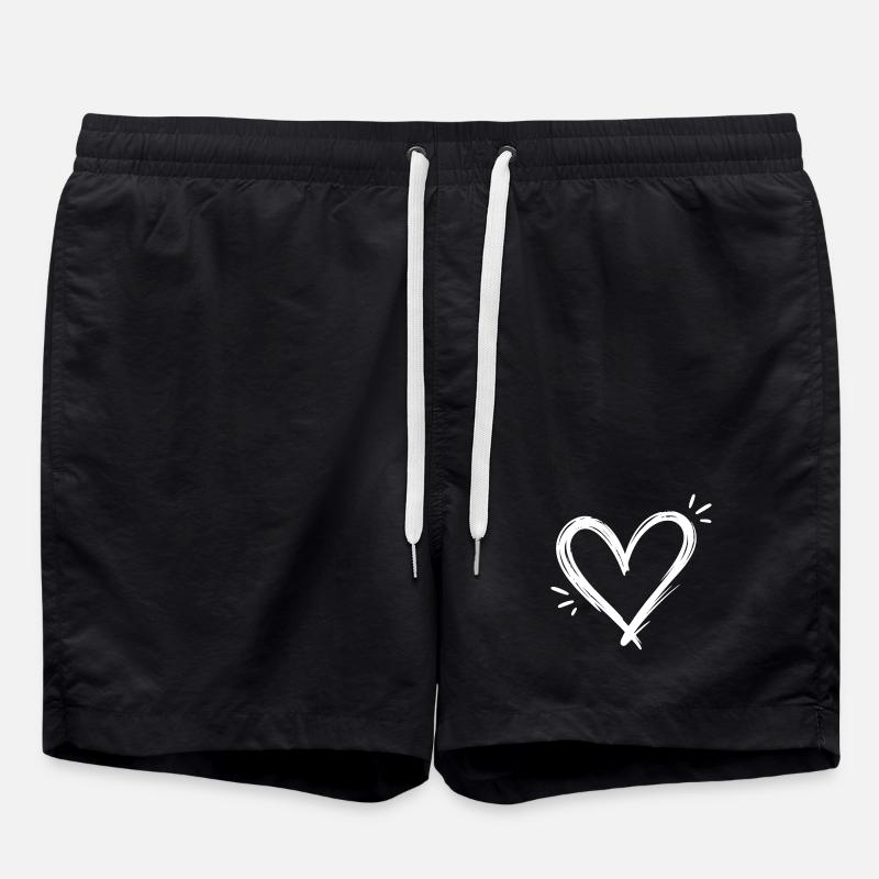 Heart - Swim Trunks - black