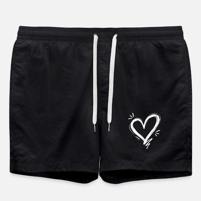 Heart - Swim Trunks - black