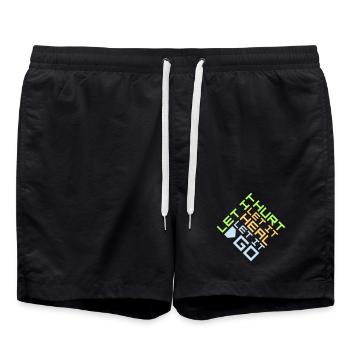 Let It Hurt Let It Heal Let It Go Inspirierend - Badeshorts - Schwarz - Vorne - AI Model Male 185 light (185cm)