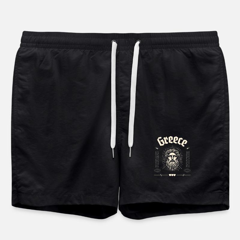 Greece Antiker Gott Portrait - Badeshorts - Schwarz