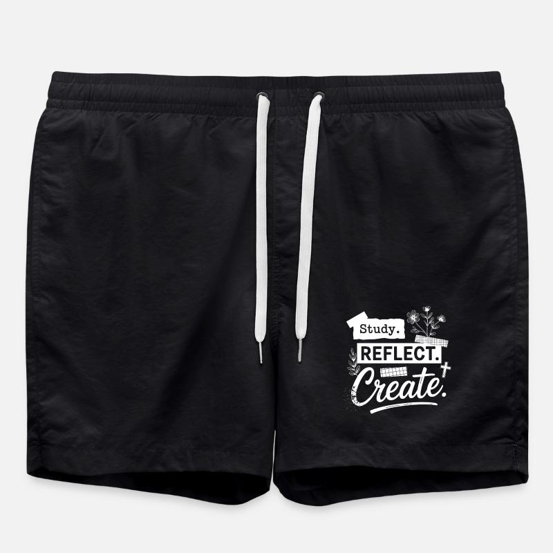 Study. Reflect. Create. - Swim Trunks - black