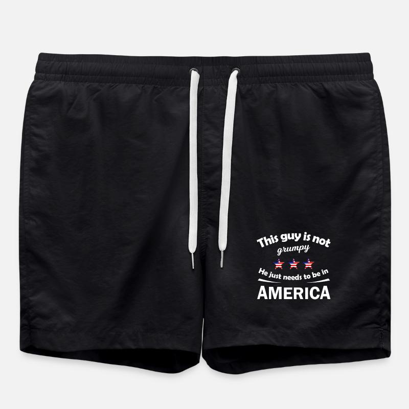 Not Grumpy Guy in America - Badeshorts - Schwarz