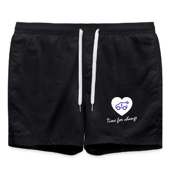 Zeit für Wandel E-Auto Herz - Badeshorts - Schwarz - Vorne - AI Model Male 185 light (185cm)